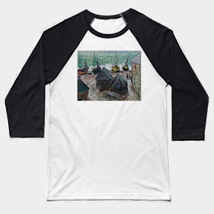 Boats on the Beach at Etretat by Claude Monet Baseball T-Shirt